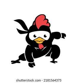 Vector ninja chicken logo Stock Vector Logo Design Template 