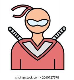 Diseño de iconos de esquema rellenados en Ninja de vectores
