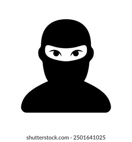 Vector Ninja Flat Black and White Illustration