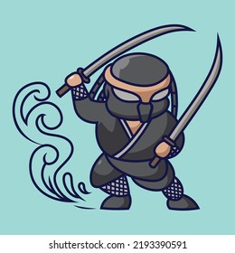 Vector Ninja Soldier Character Artwork illustration 