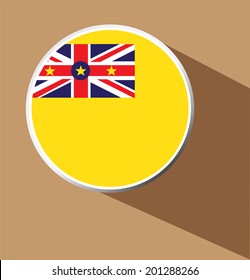 Vector - Niue flag button icon with long shadow