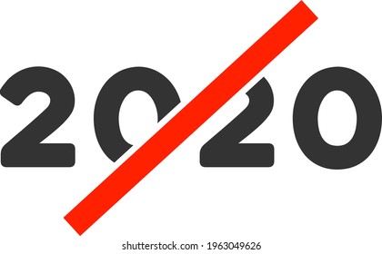 Vector no 2020 year illustration. An isolated illustration on a white background.