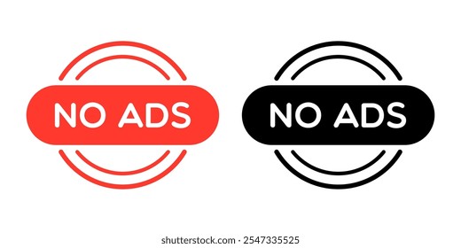 Vector No Ads Round Labels