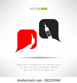 Vector no alcohol dialog background. Drinking forbidden sign. Health concept.