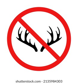 Vector No Antlers Sign on White Background