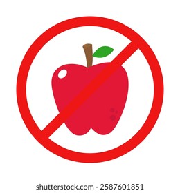 Vector No Apple Sign on White Background