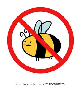 Vector No Bee Sign On White Stock Vector (Royalty Free) 2185289925 ...