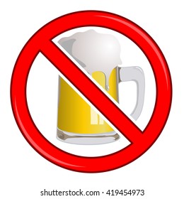 Vector No Beer Sign Isolated