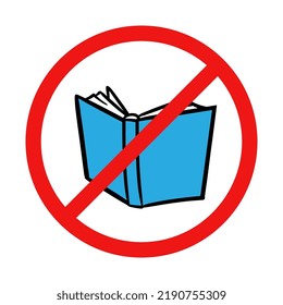 Vector No Books or Reading Sign on White Background