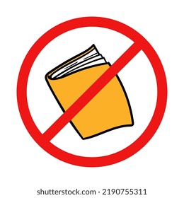 Vector No Books or Reading Sign on White Background