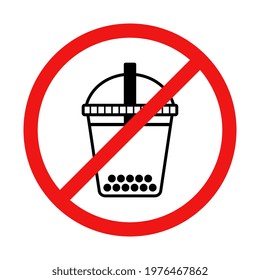 Vector No Bubble Tea Sign