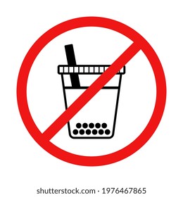 Vector No Bubble Tea Sign