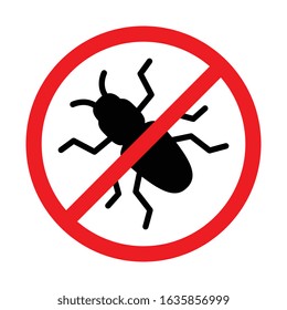 Vector No Bug or Insect or Pest Sign Illustration