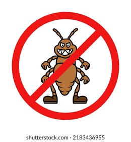 Vector No Bugs or Insects Sign on White Background