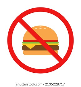 Vector No Burger Sign on White Background