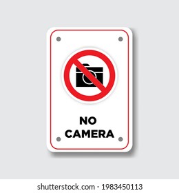 vector no camera sign, no camera signboard icon