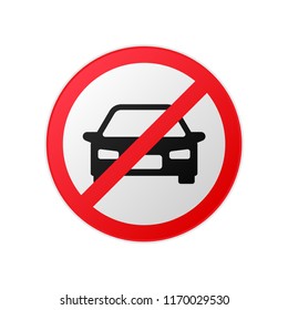 Vector no car sign symbol