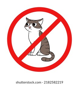 Vector No Cats Sign 
 on White Background
