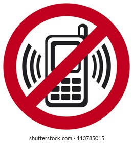 Vector No Cell Phone Sign