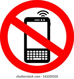 Vector No Cell Phone Sign