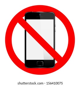 Vector no cell phone sign