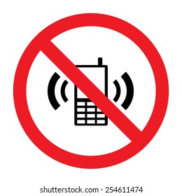 Vector no cell phone sign