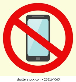 Vector no cell phone sign. stock vector