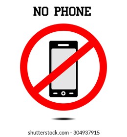 Vector no cell phone sign