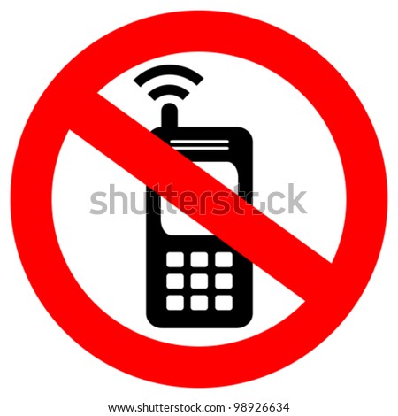 Vector no cell phone sign