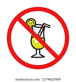 Vector sin signo de cóctel en fondo blanco