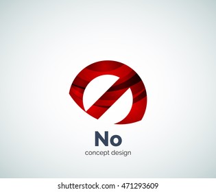 Vector no concept, prohibition logo template, abstract business icon