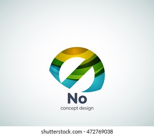 Vector no concept, prohibition logo template, abstract business icon