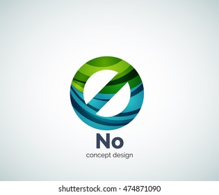 Vector no concept, prohibition logo template, abstract business icon