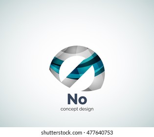 Vector no concept, prohibition logo template, abstract business icon