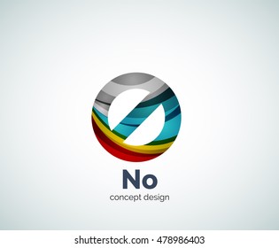 Vektor-kein-Konzept, Verbotslogo-Vorlage, abstraktes Business-Symbol