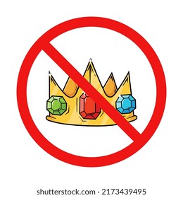 Vector No Crown Sign on White Background