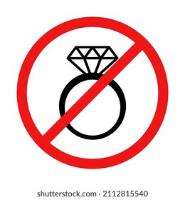 Vector No Diamond Ring Sign