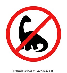 Vector No Dinosaur or Sauropod Sign Illustration
