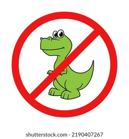 Vector No Dinosaur Sign on White Background