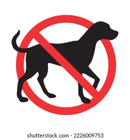 Vector no dog sign isolated on white background
