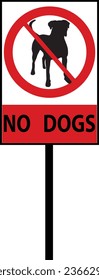 Vector No Dogs or Pets Sign Illustration