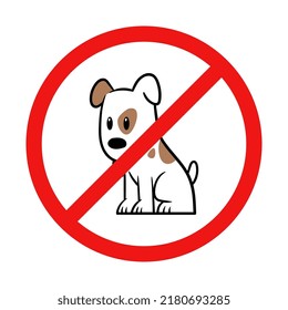 Vector No Dogs Sign on White Background