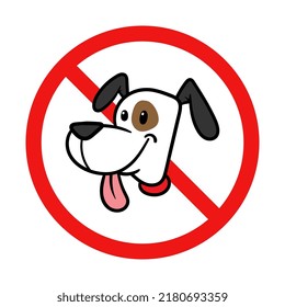 Vector No Dogs Sign on White Background