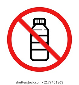Vector No Drinks Sign on White Background