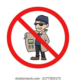 Vector No Drug Dealing Sign on White Background