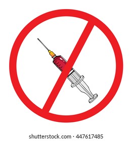 Vector of No drug sign