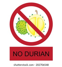 vector no durian allowed label