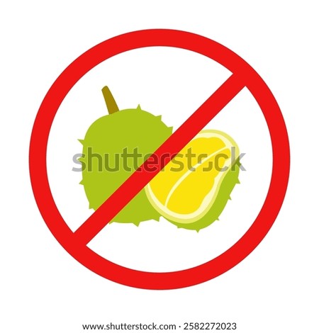 Vector No Durian Sign on White Background