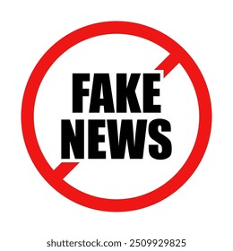 Vector No Fake News Sign on White Background