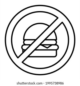 Diseño de iconos de contorno de comida rápida sin vectores
